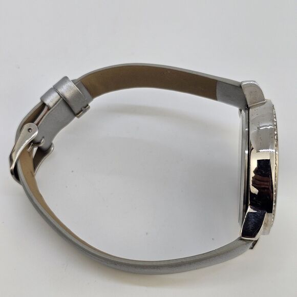 Manhattan Croton Watch Women 37mm Gray Tone Pave Bezel Bling New Battery - Picture 10 of 13